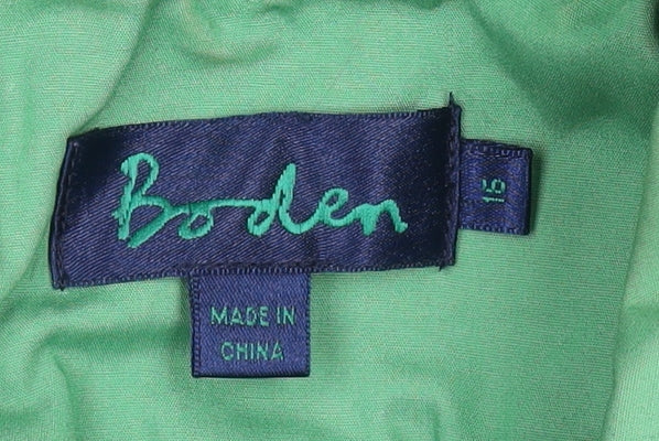 Boden Women's Green Cotton Mid-Length Rain Coat Size 10