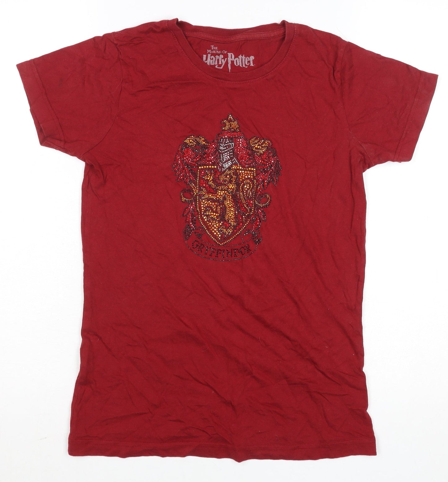 Warner Bros Women Red Gryffindor T-Shirt S Short Sleeve 100% Cotton