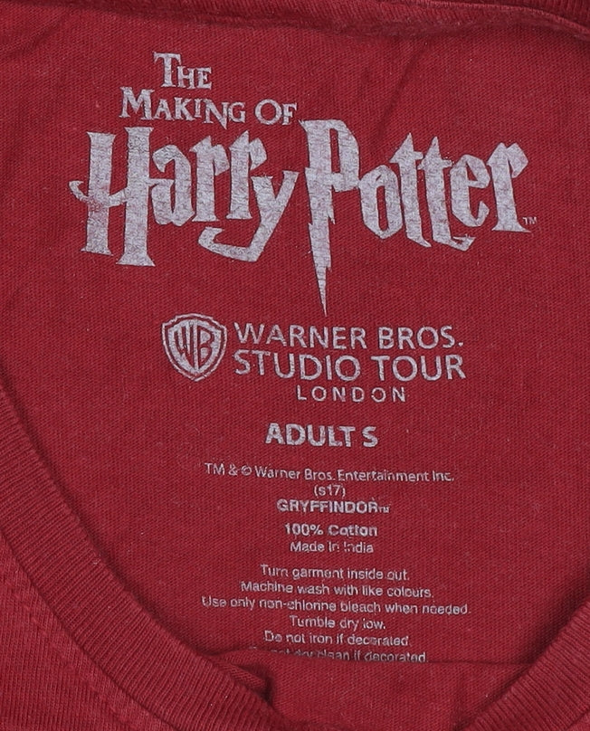 Warner Bros Women Red Gryffindor T-Shirt S Short Sleeve 100% Cotton