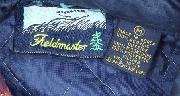 Fieldmaster Men's Red Blue Check Flannel Button-Up Shirt M