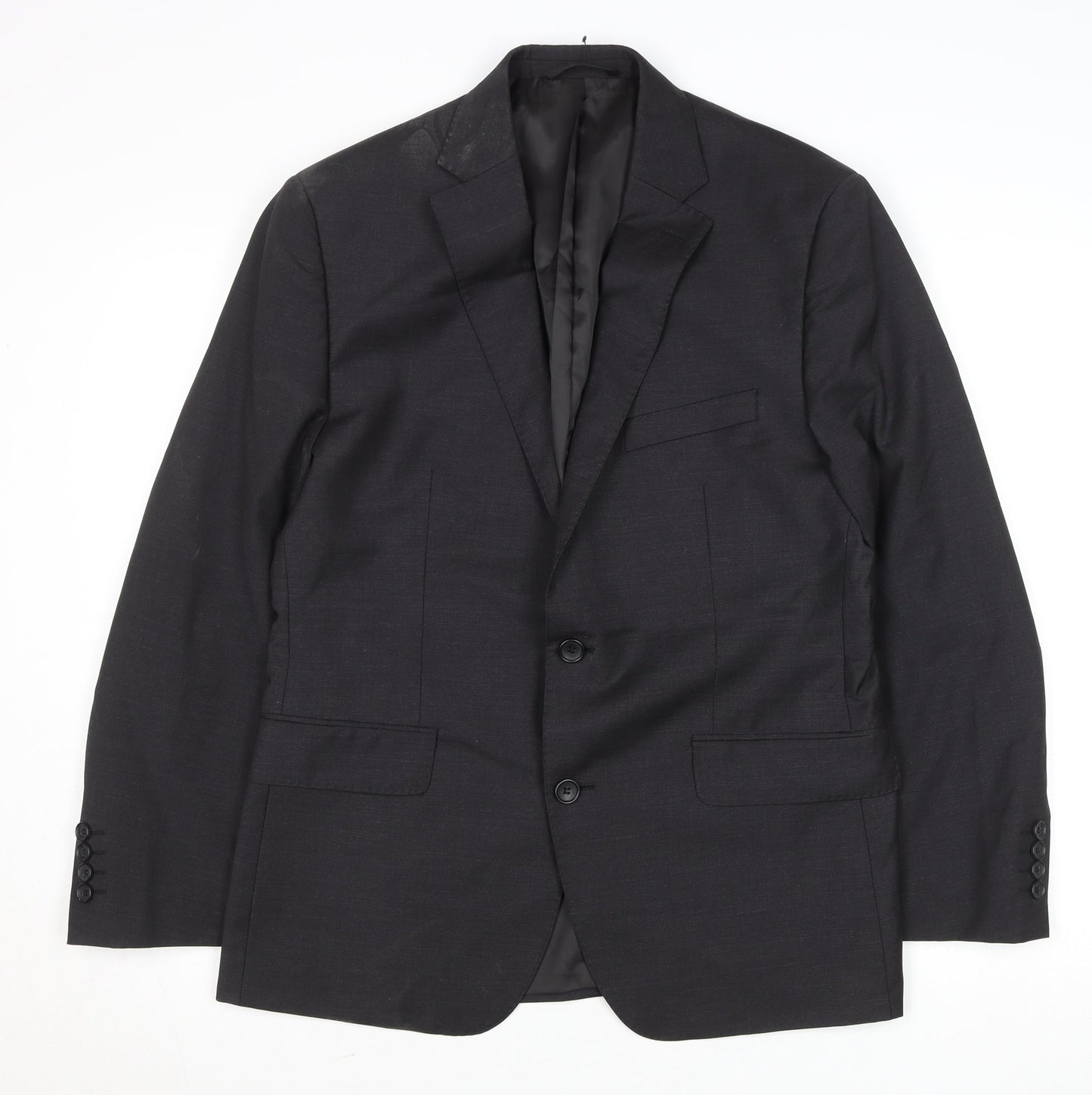 Men’s Grey Wool Blend Slim Fit Short Blazer Jacket 42L