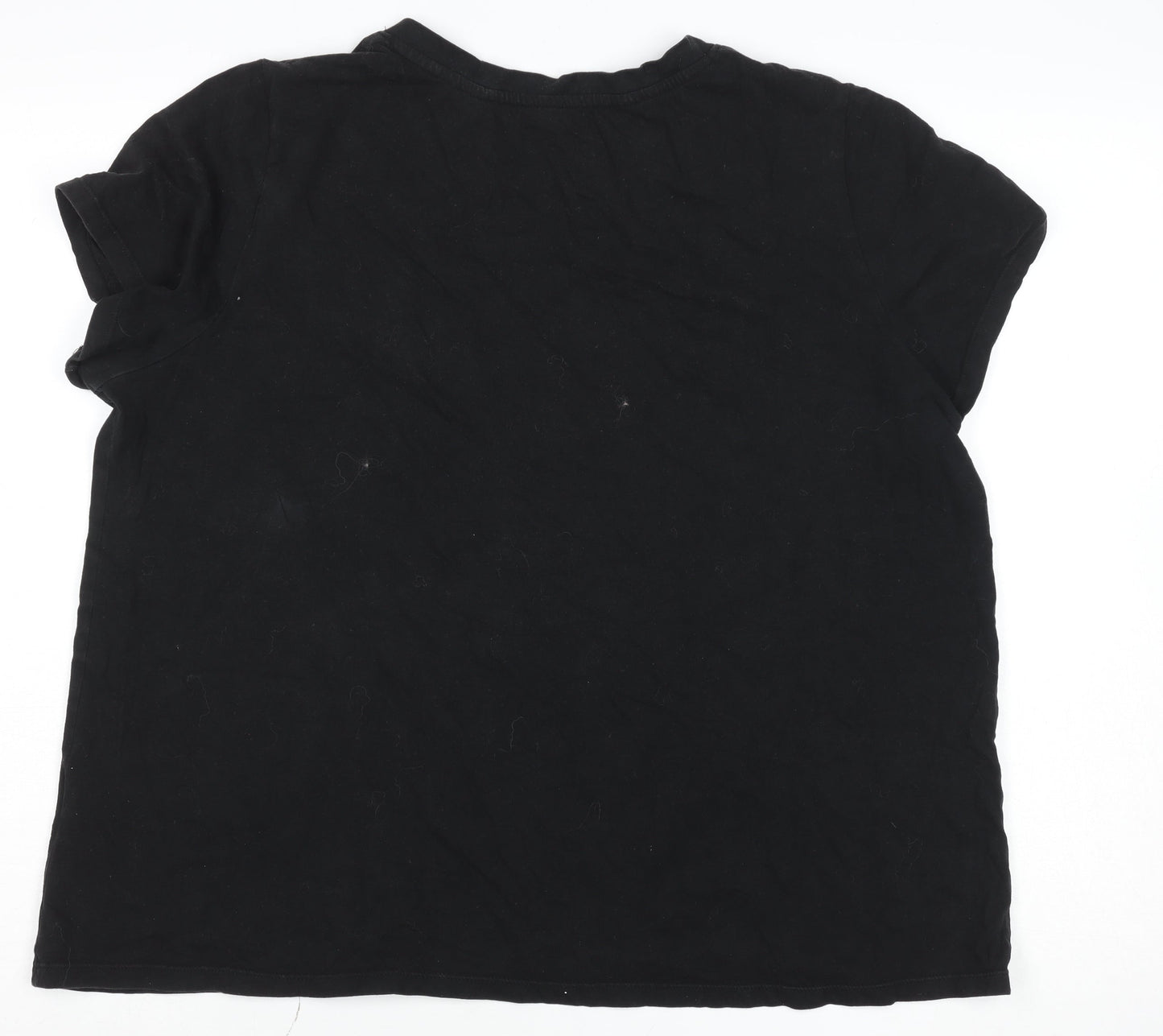 Calvin Klein Performance Womens Black V-Neck Cotton Active T-Shirt Size XL