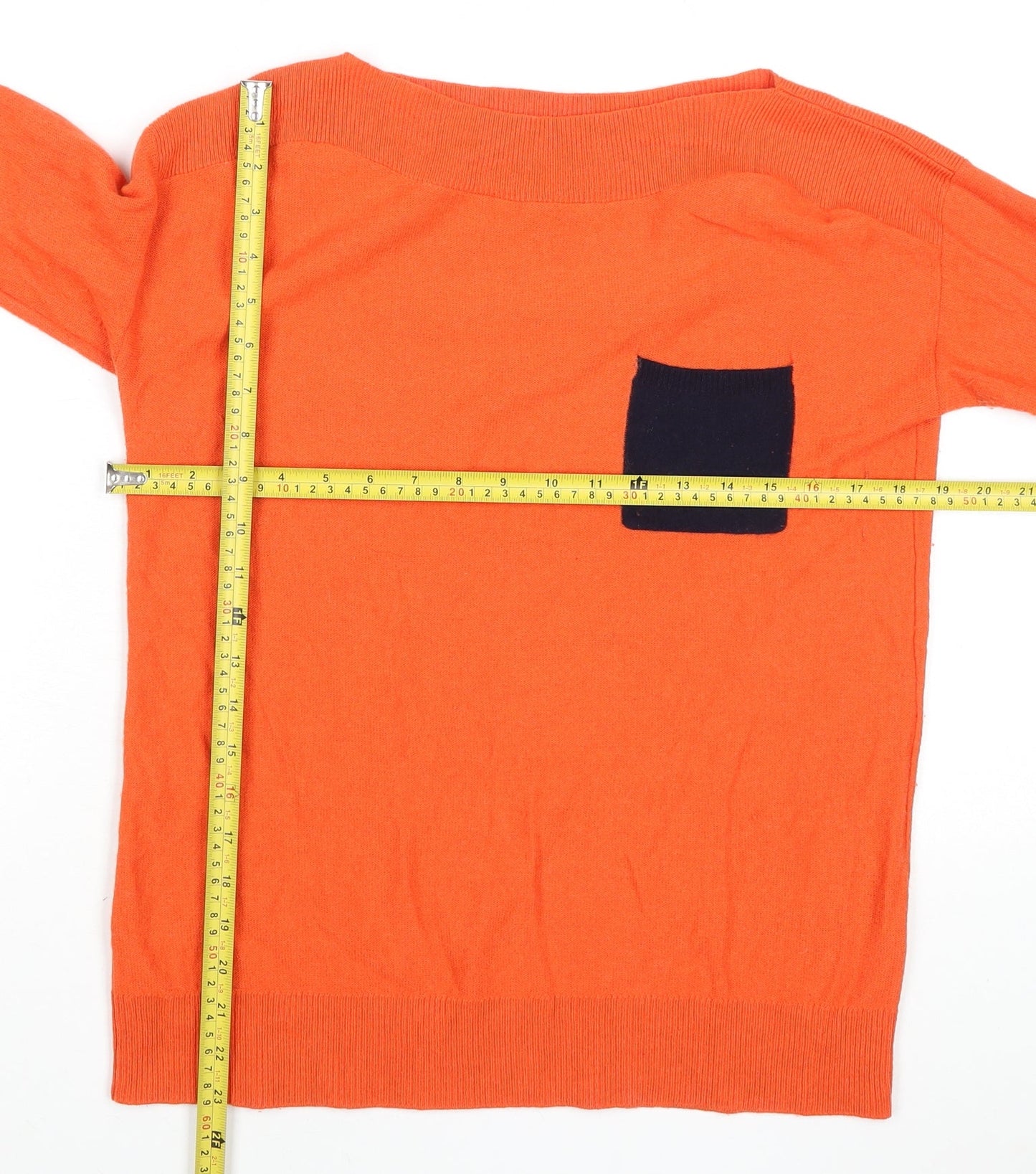 Paul Costelloe Women’s Orange Wool Blend Pullover Jumper Size S