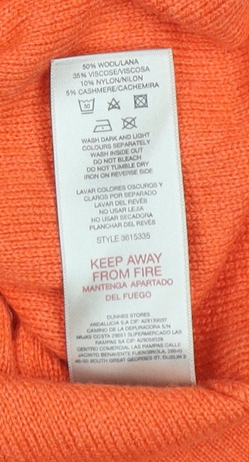 Paul Costelloe Women’s Orange Wool Blend Pullover Jumper Size S
