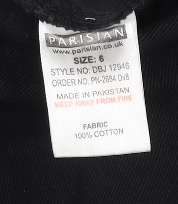 Parisian Women’s Black Distressed Boyfriend Jeans Size 6