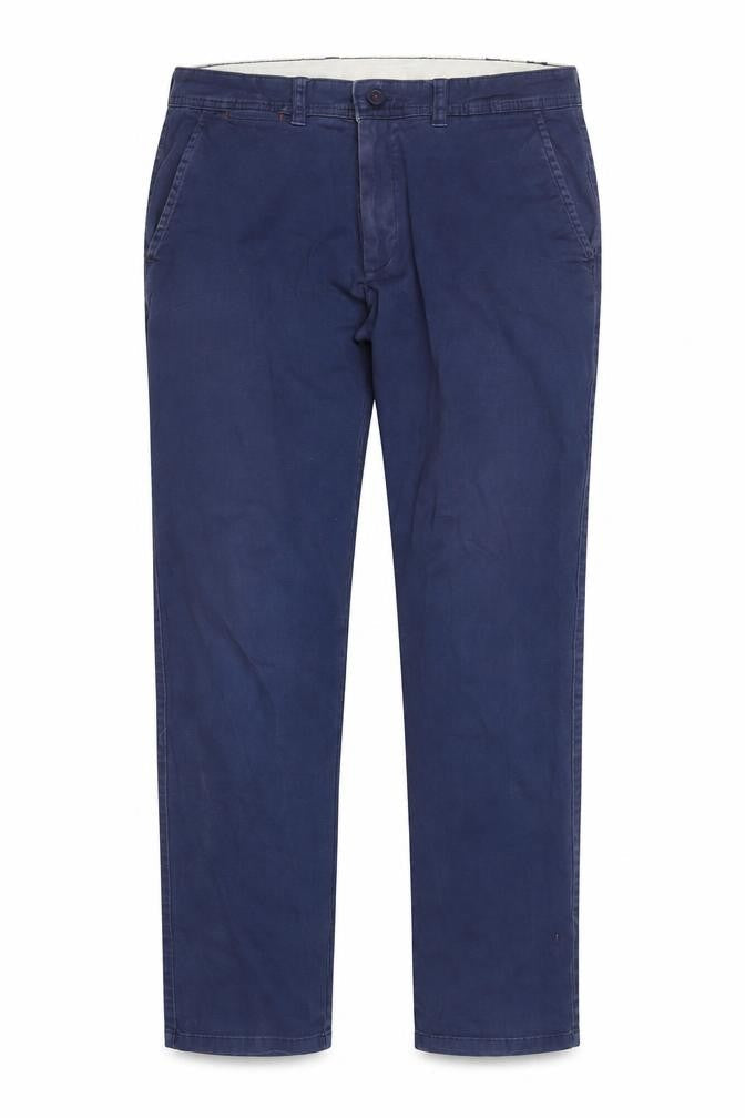 Albion Men's Blue 34R Chino Cotton Stretch Trousers