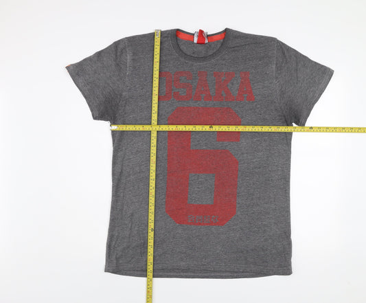Superdry Men's Grey Osaka 6 Graphic Print T-Shirt XL