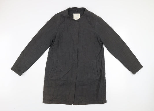 Seasalt Cornwall Women's Grey Linen Blend Long Coat UK 8