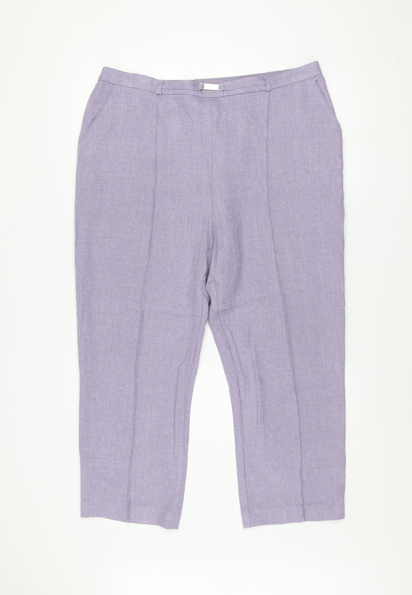 Honor Millburn Women’s Purple Polyester Straight Trousers Size 18