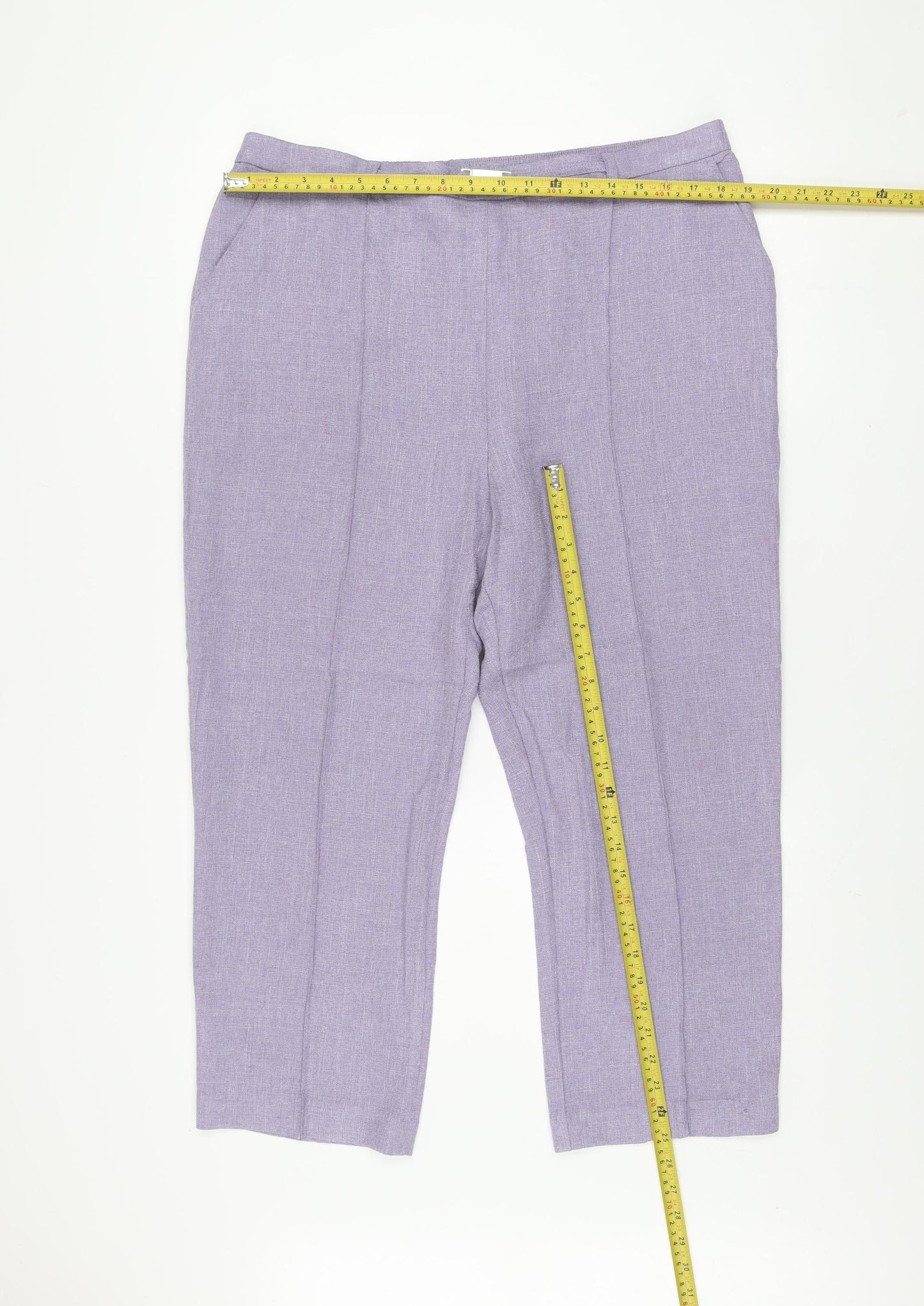Honor Millburn Women’s Purple Polyester Straight Trousers Size 18