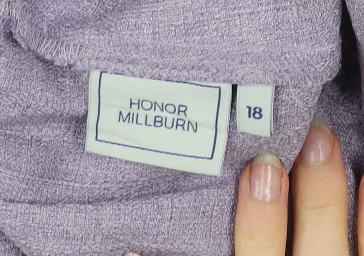 Honor Millburn Women’s Purple Polyester Straight Trousers Size 18