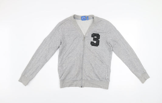 Adidas Womens Grey Track Jacket Size 10 Lightweight Full Zip