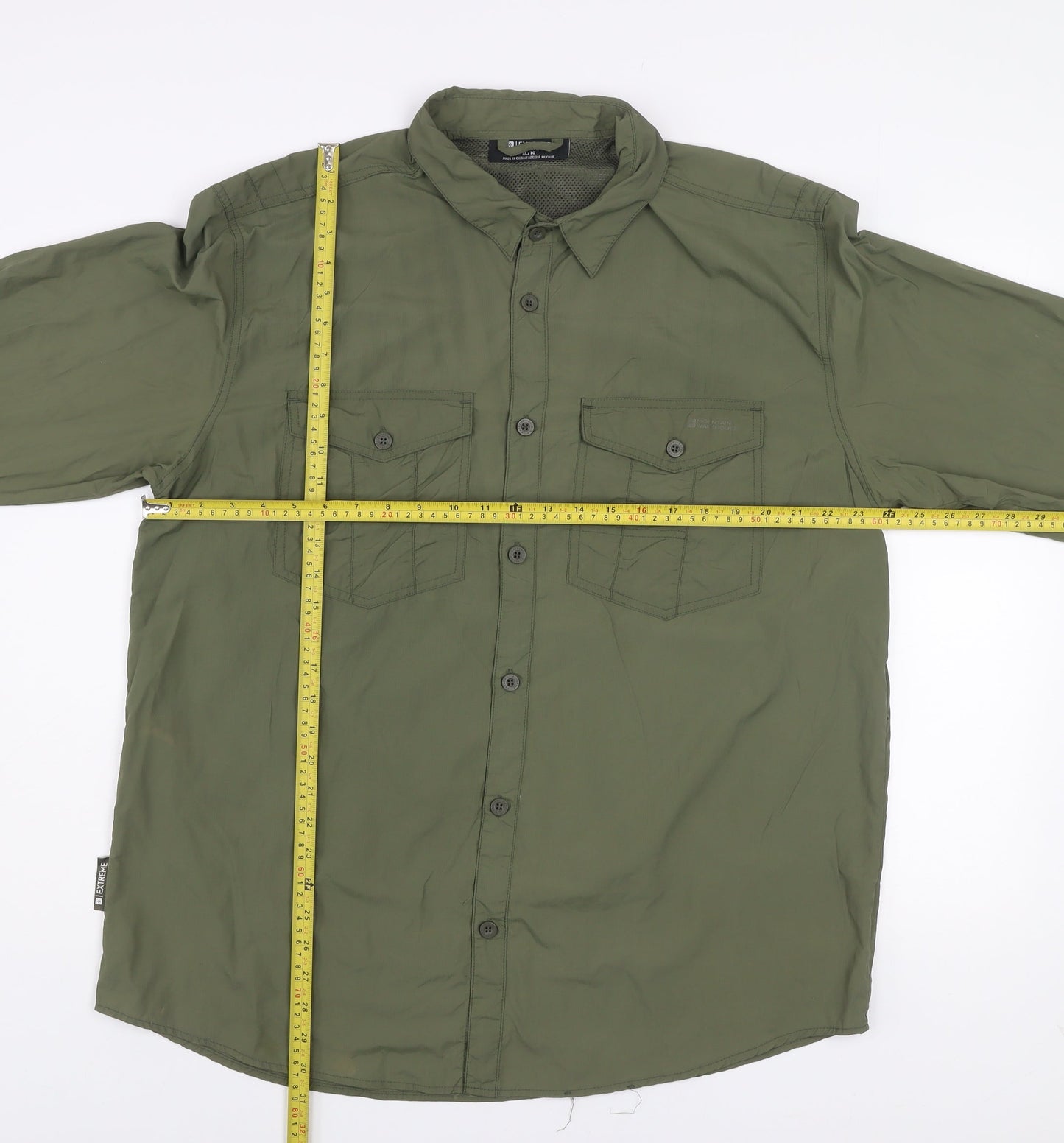 Mountain Warehouse Men's Green XL Button-Up Nylon Travel Shirt