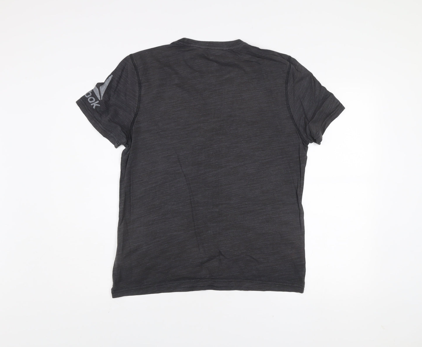 Reebok Men Grey Athletic Fit Short Sleeve T-Shirt M