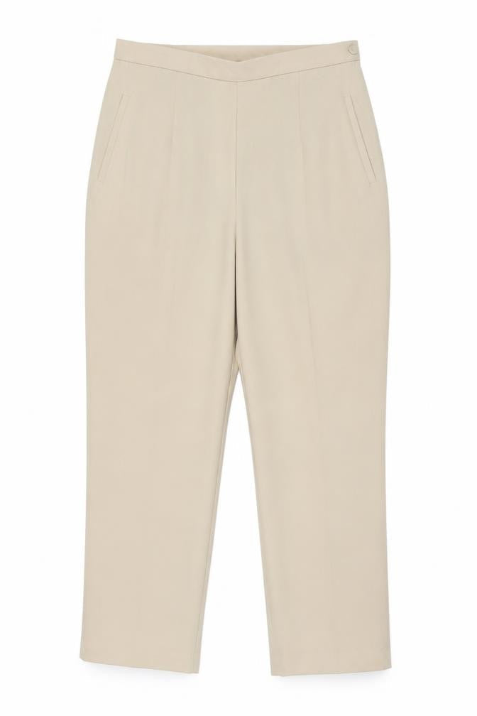 Marks and Spencer Women's Beige High Rise Pleated Trousers UK 16