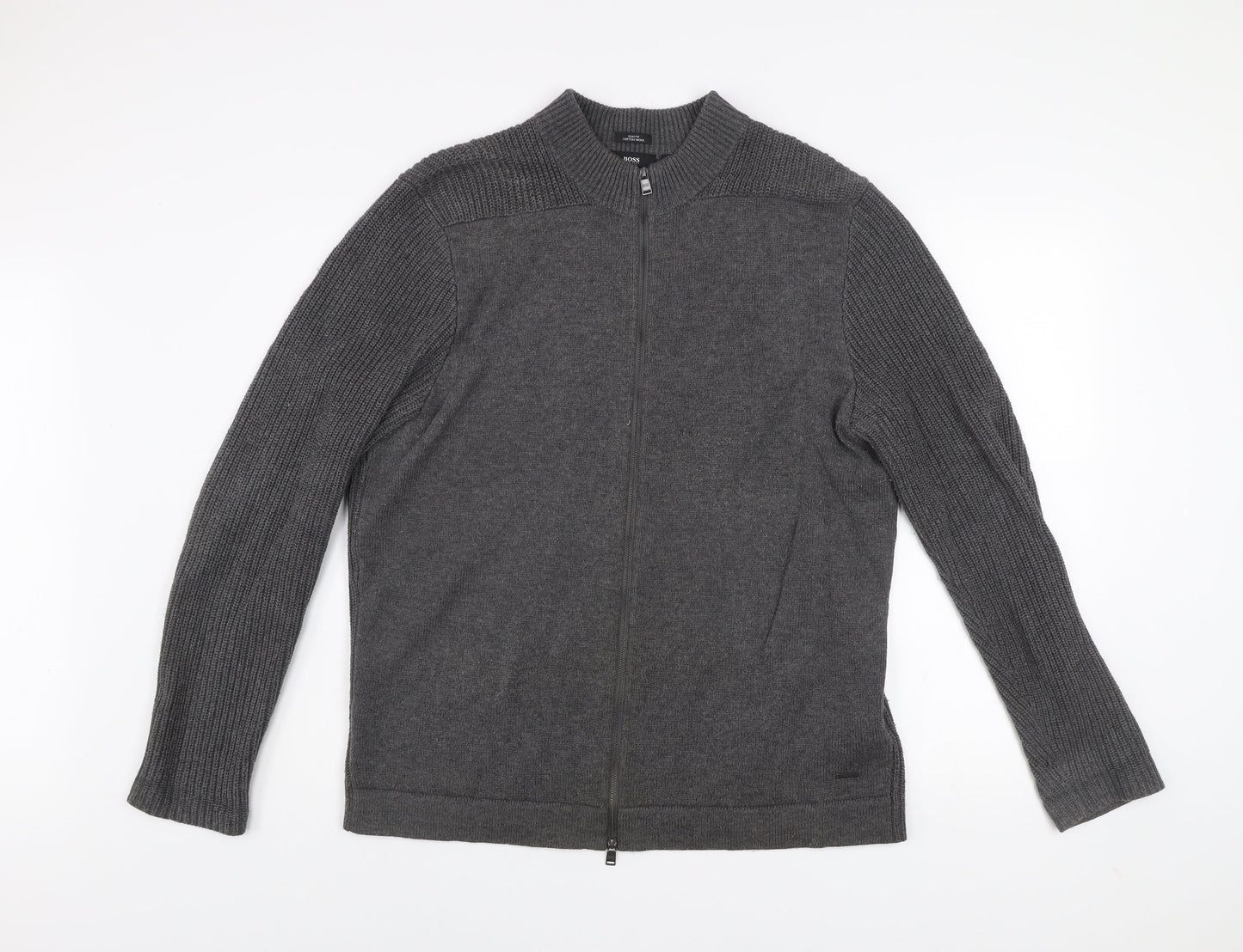 Hugo Boss Men's Grey Slim Fit Cotton Wool Full Zip Jacket XL