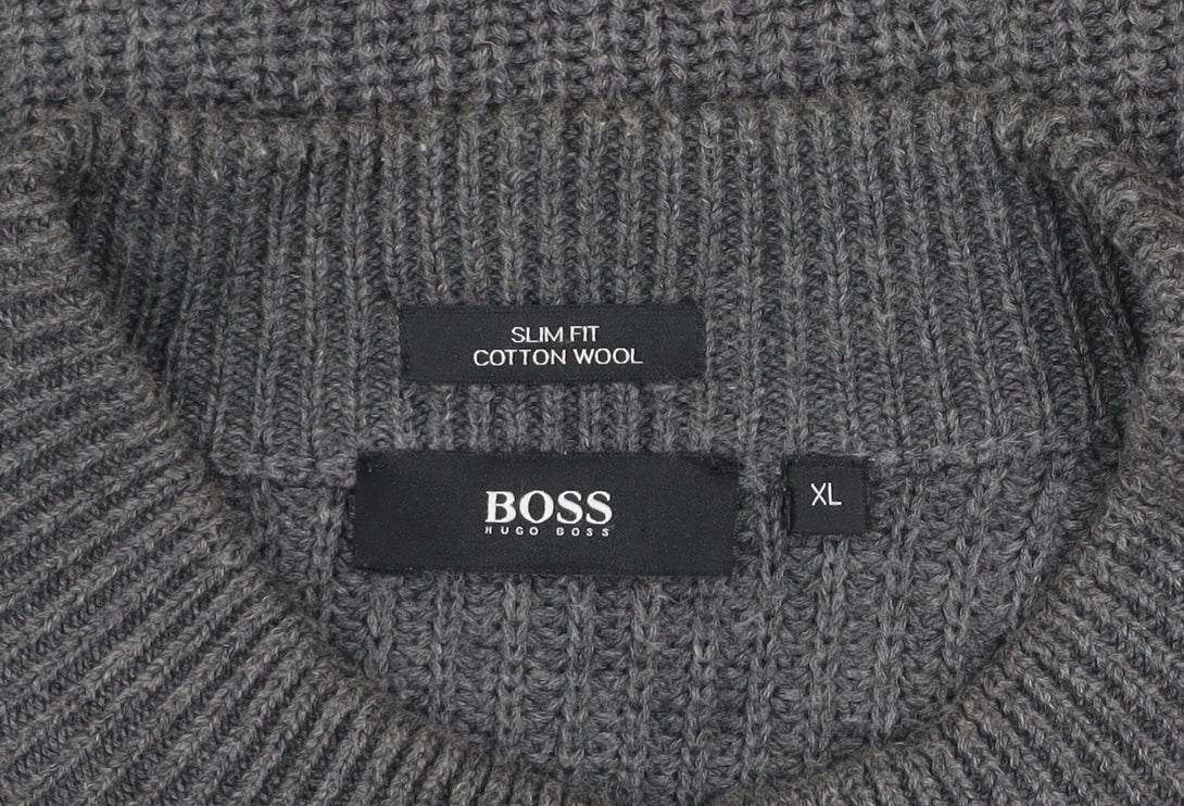 Hugo Boss Men's Grey Slim Fit Cotton Wool Full Zip Jacket XL