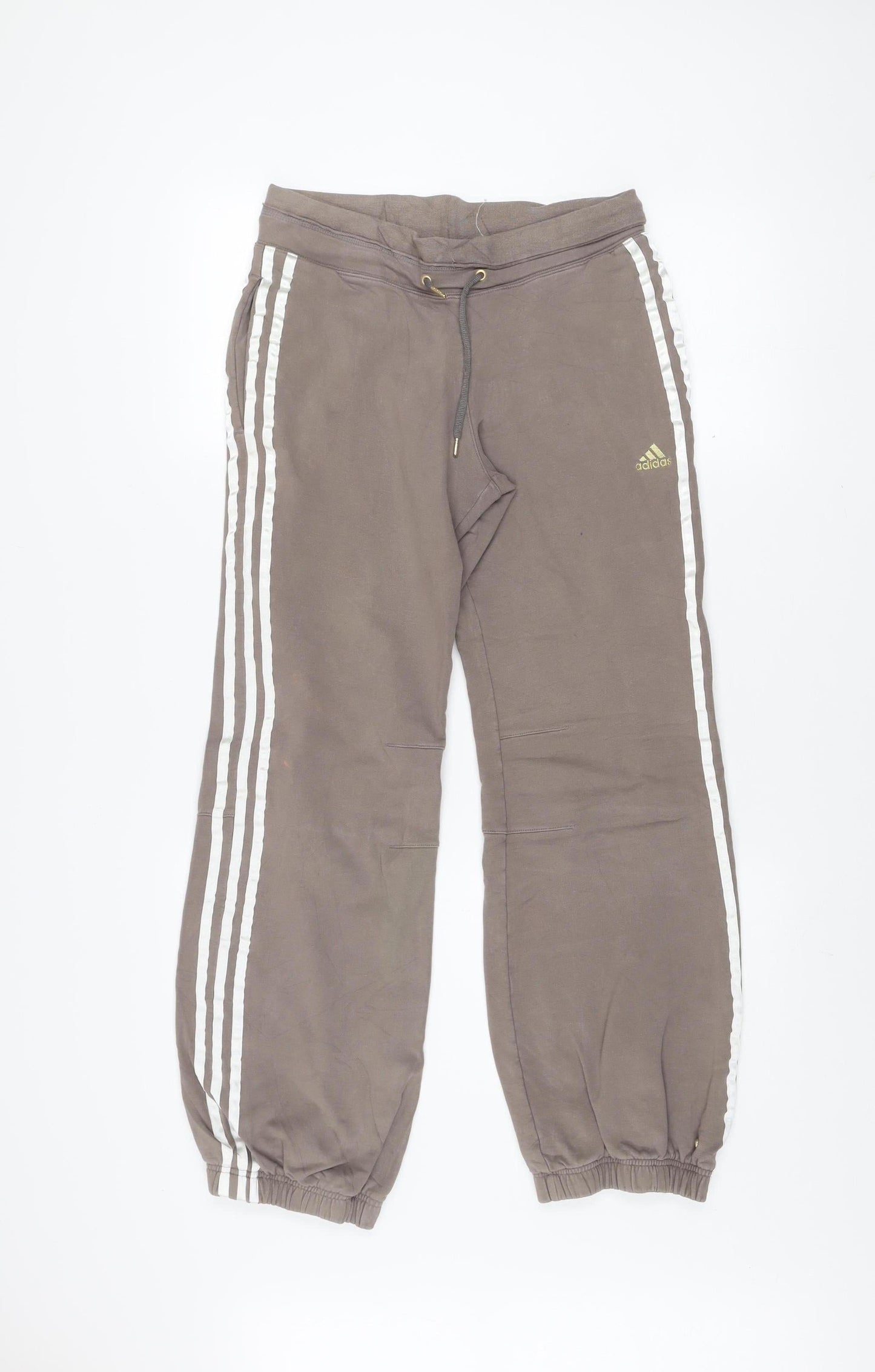 Adidas Womens Brown Jogger Trousers Size 10 Cotton Blend Activewear