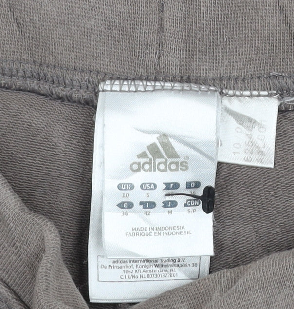 Adidas Womens Brown Jogger Trousers Size 10 Cotton Blend Activewear