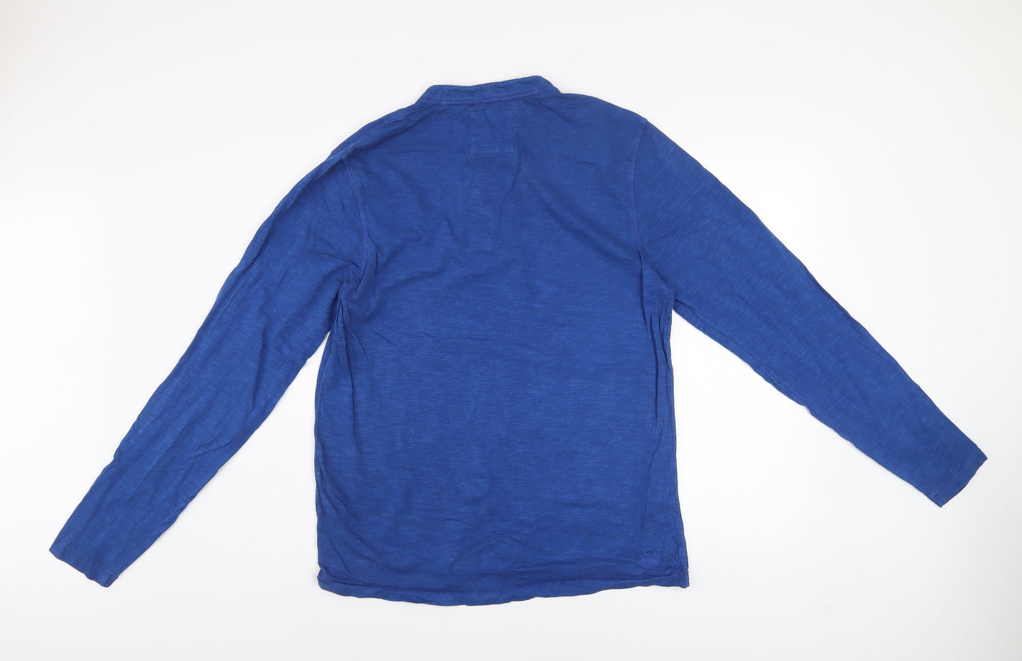 Fat Face Men's Blue Cotton Long Sleeve Henley Shirt M