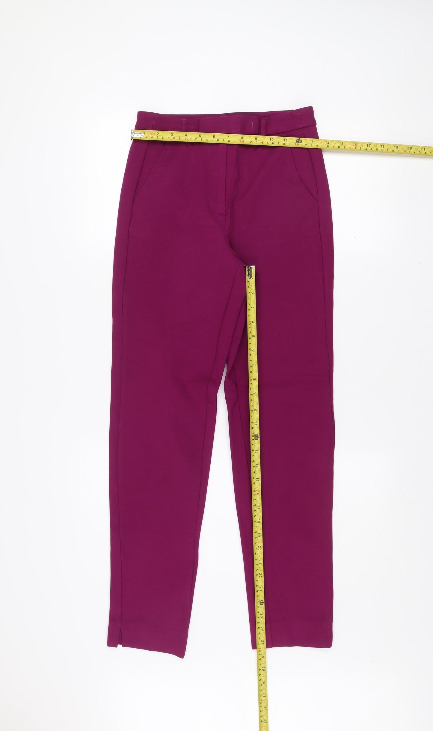 Marks and Spencer Women’s Purple Slim Fit Tapered Trousers Size 6