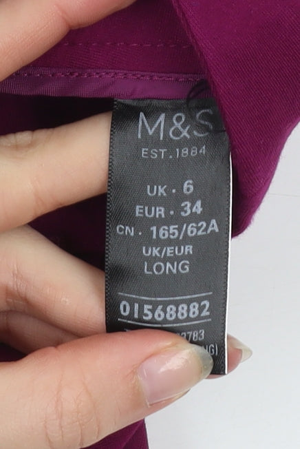 Marks and Spencer Women’s Purple Slim Fit Tapered Trousers Size 6
