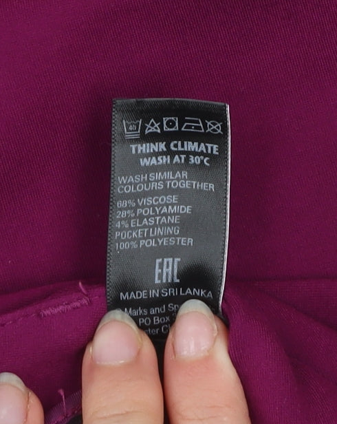 Marks and Spencer Women’s Purple Slim Fit Tapered Trousers Size 6