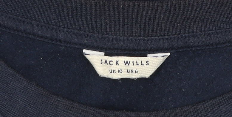 Jack Wills Women's Navy Blue Crew Neck Pullover Sweatshirt UK 10