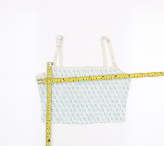 Puma Womens Blue Geometric Cotton Camisole Tank Top M