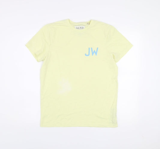 Jack Wills Men's Yellow Crew Neck Short Sleeve T-Shirt M