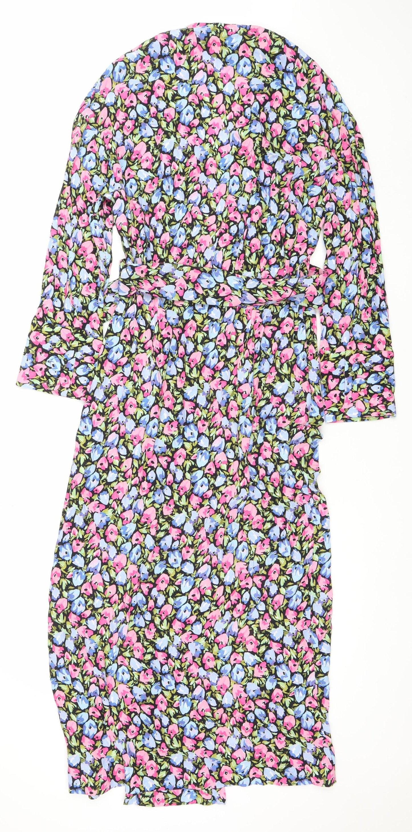 Zara Women's Multicoloured Floral Off Shoulder Bodycon Midi Dress S