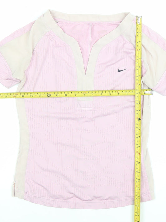Nike Women’s Pink Short Sleeve V-Neck Athletic Top M