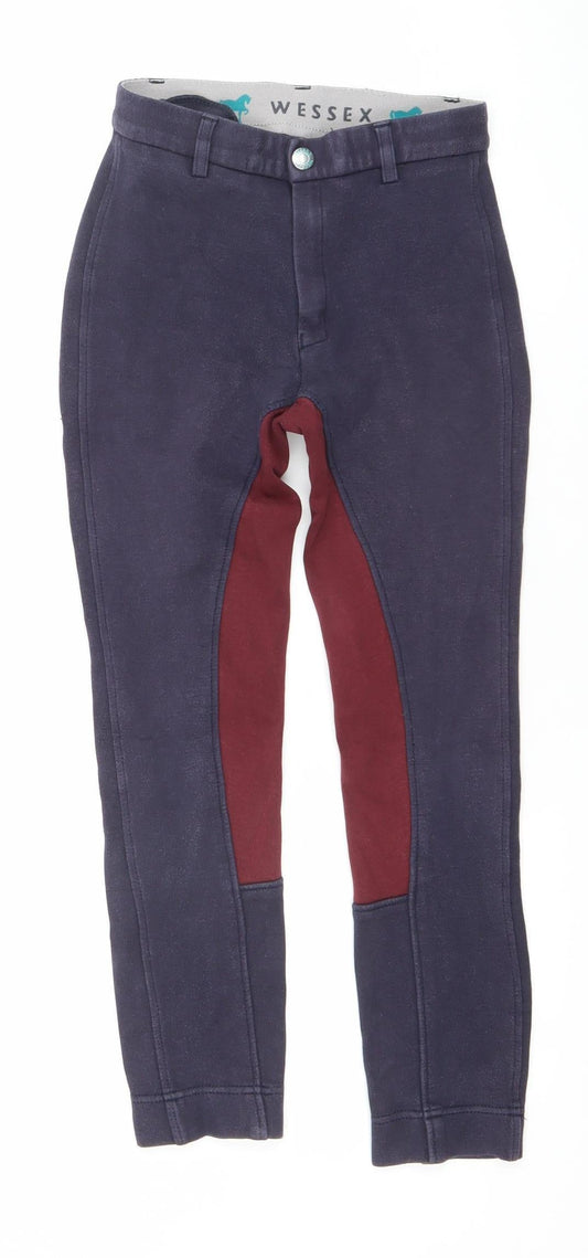 Wessex Womens Blue Cotton Equestrian Jegging Trousers Size 24