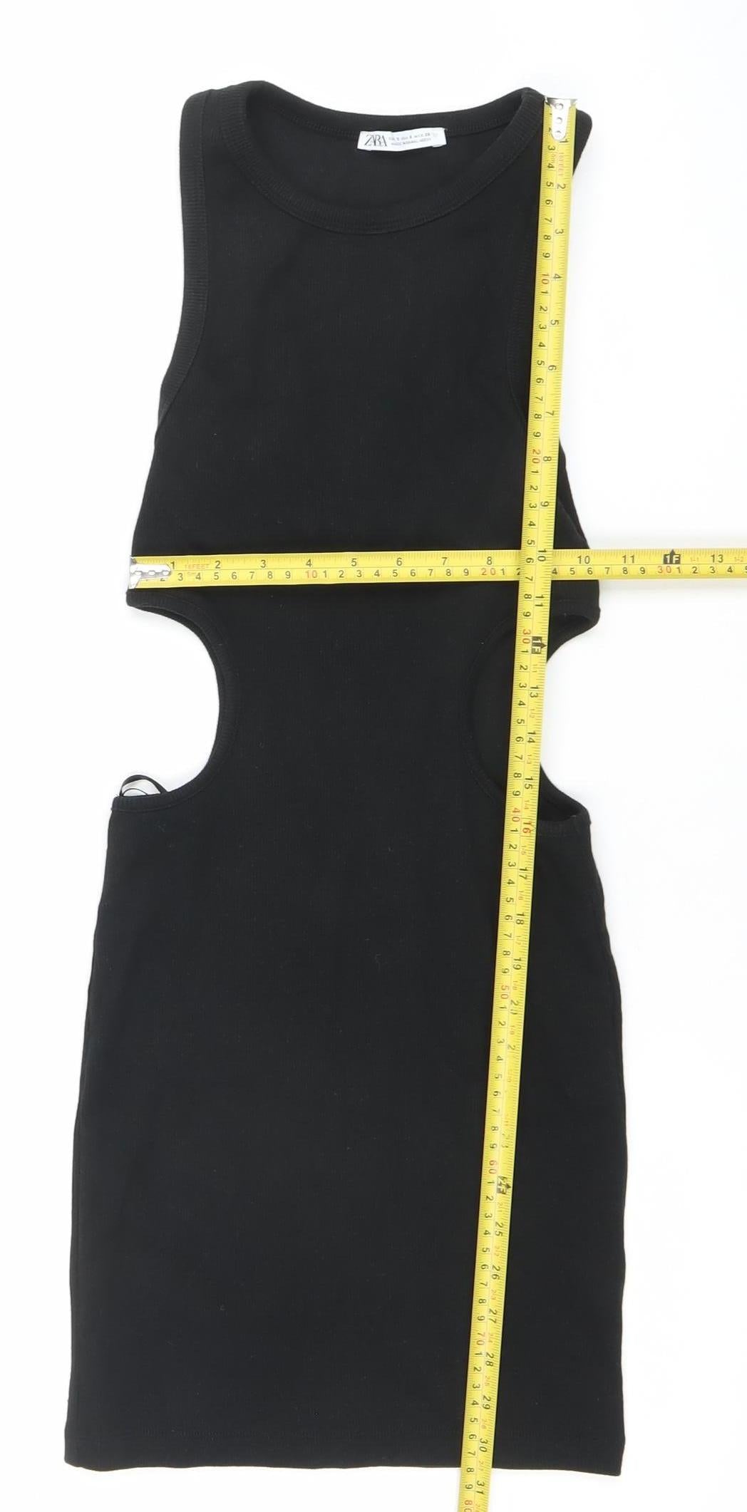 Zara Women’s Black Sleeveless Bodycon Mini Dress Size S