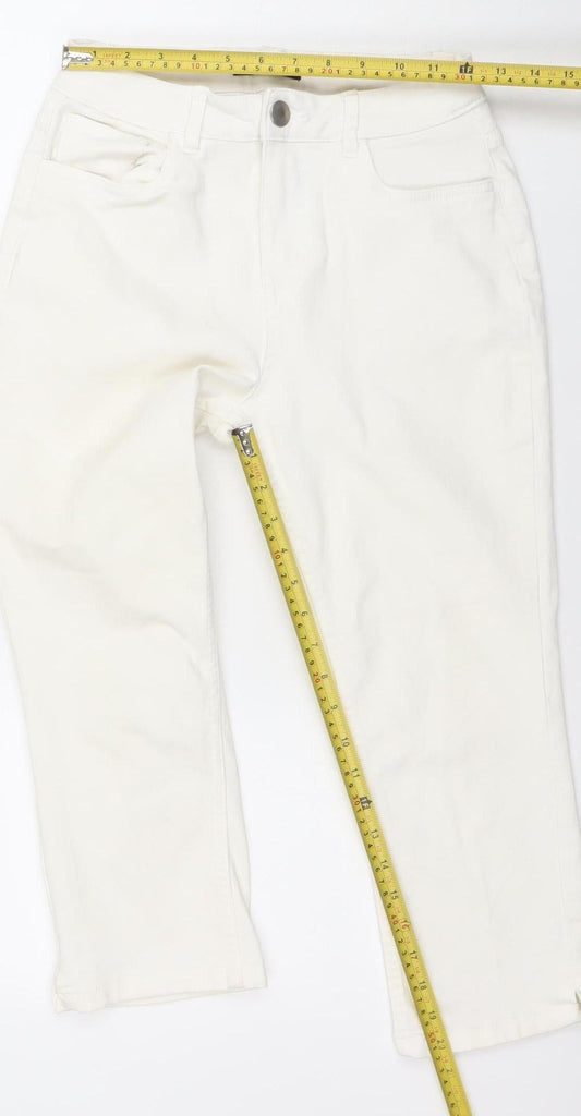 Dunnes Women’s Ivory Straight Leg Jeans Size 10 Stretch Denim
