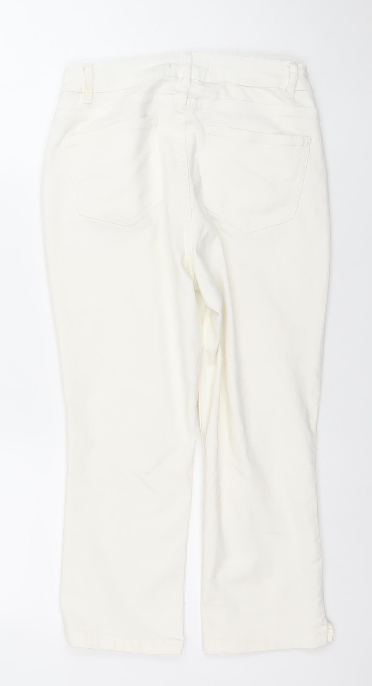 Dunnes Women’s Ivory Straight Leg Jeans Size 10 Stretch Denim