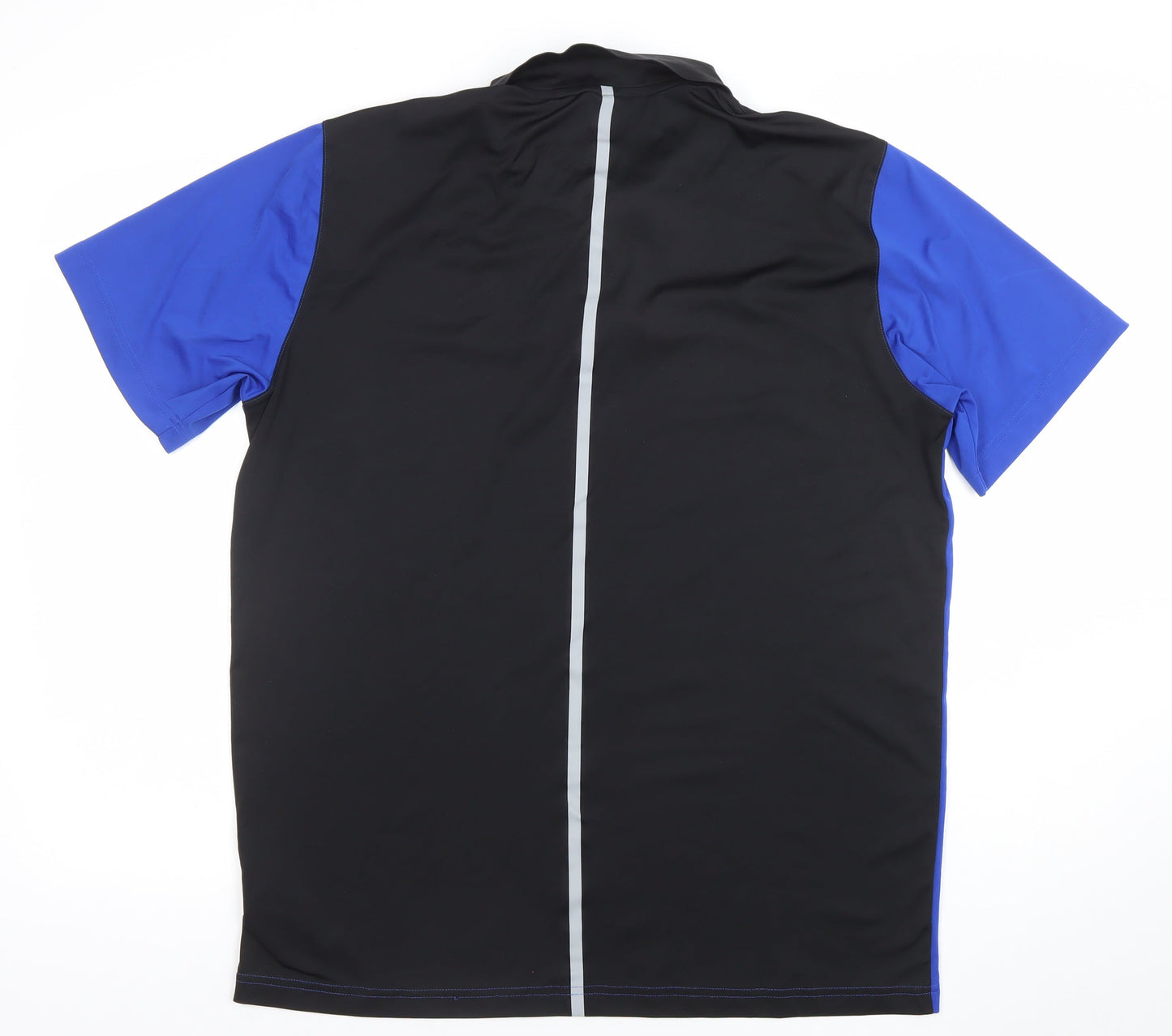 Puma Men Blue Black Colourblock Golf Polo Shirt Size L