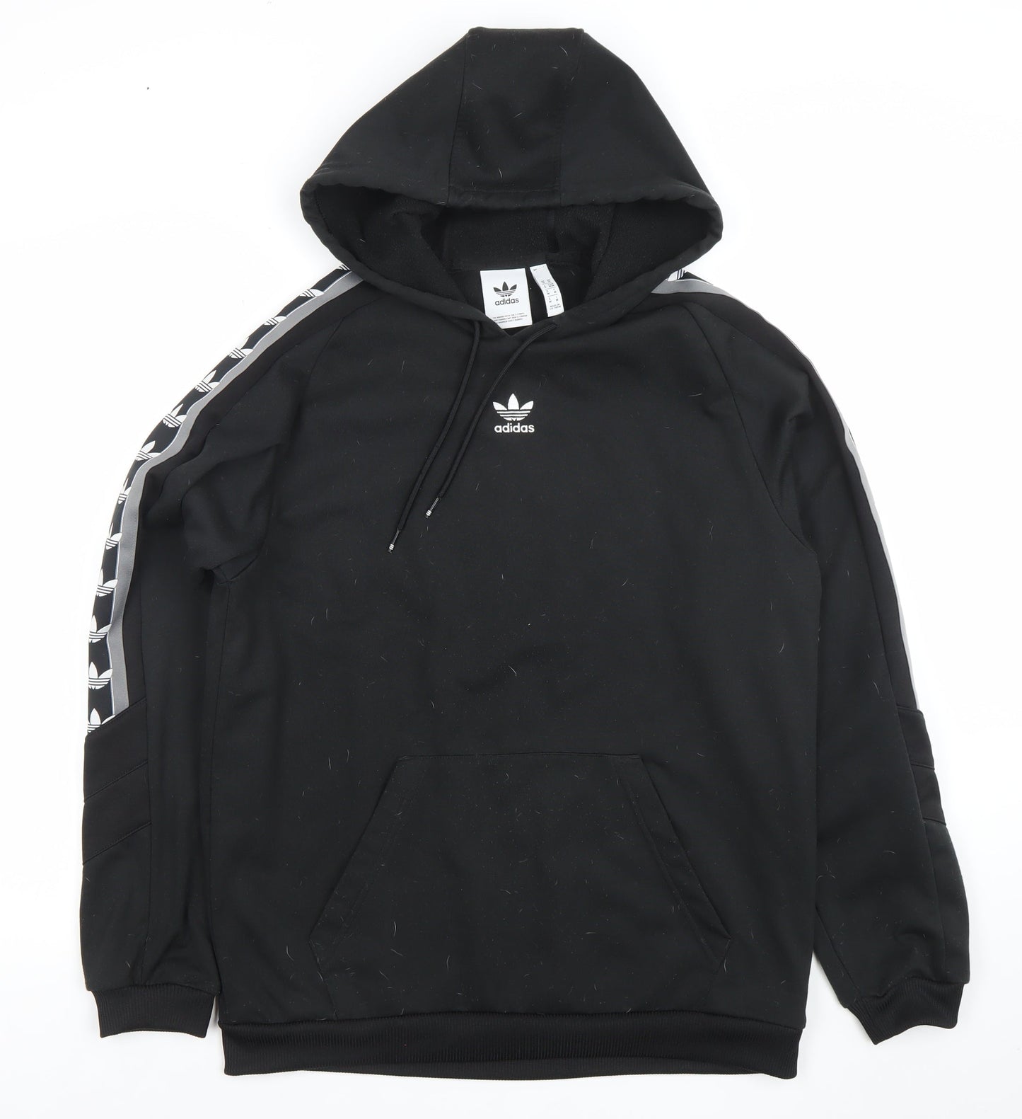 Adidas Mens Black Pullover Hoodie Medium Sports Fleece Regular Fit