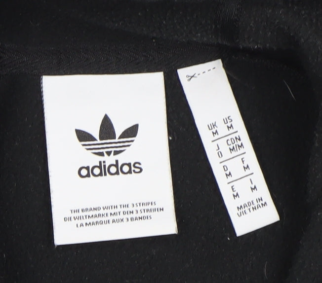 Adidas Mens Black Pullover Hoodie Medium Sports Fleece Regular Fit