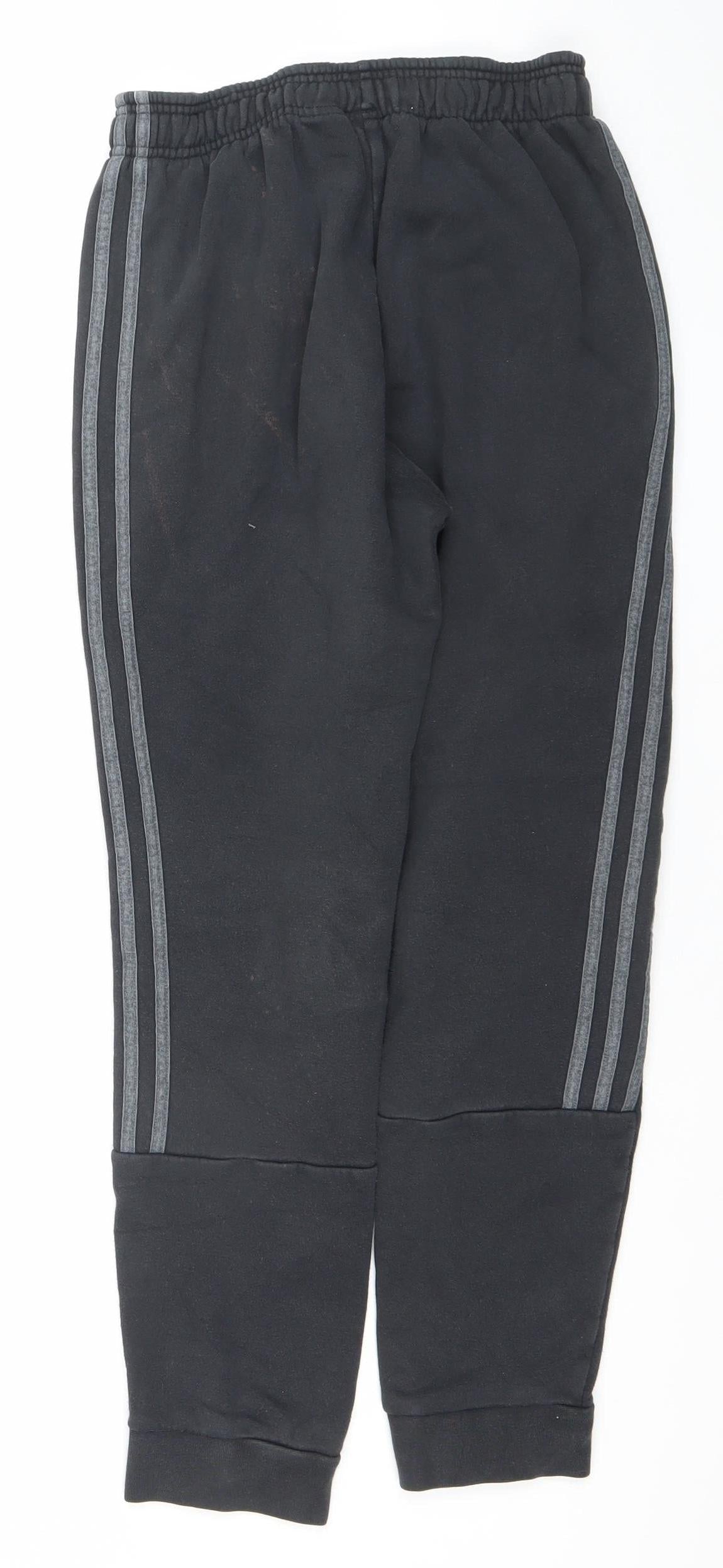 adidas Men's Black Jogger Sweatpants Small Fleece Tapered Trousers