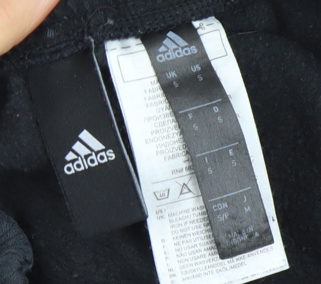 adidas Men's Black Jogger Sweatpants Small Fleece Tapered Trousers