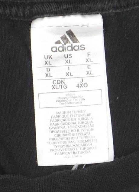 Adidas Mens Black XL Graphic Logo Short Sleeve Cotton T-Shirt