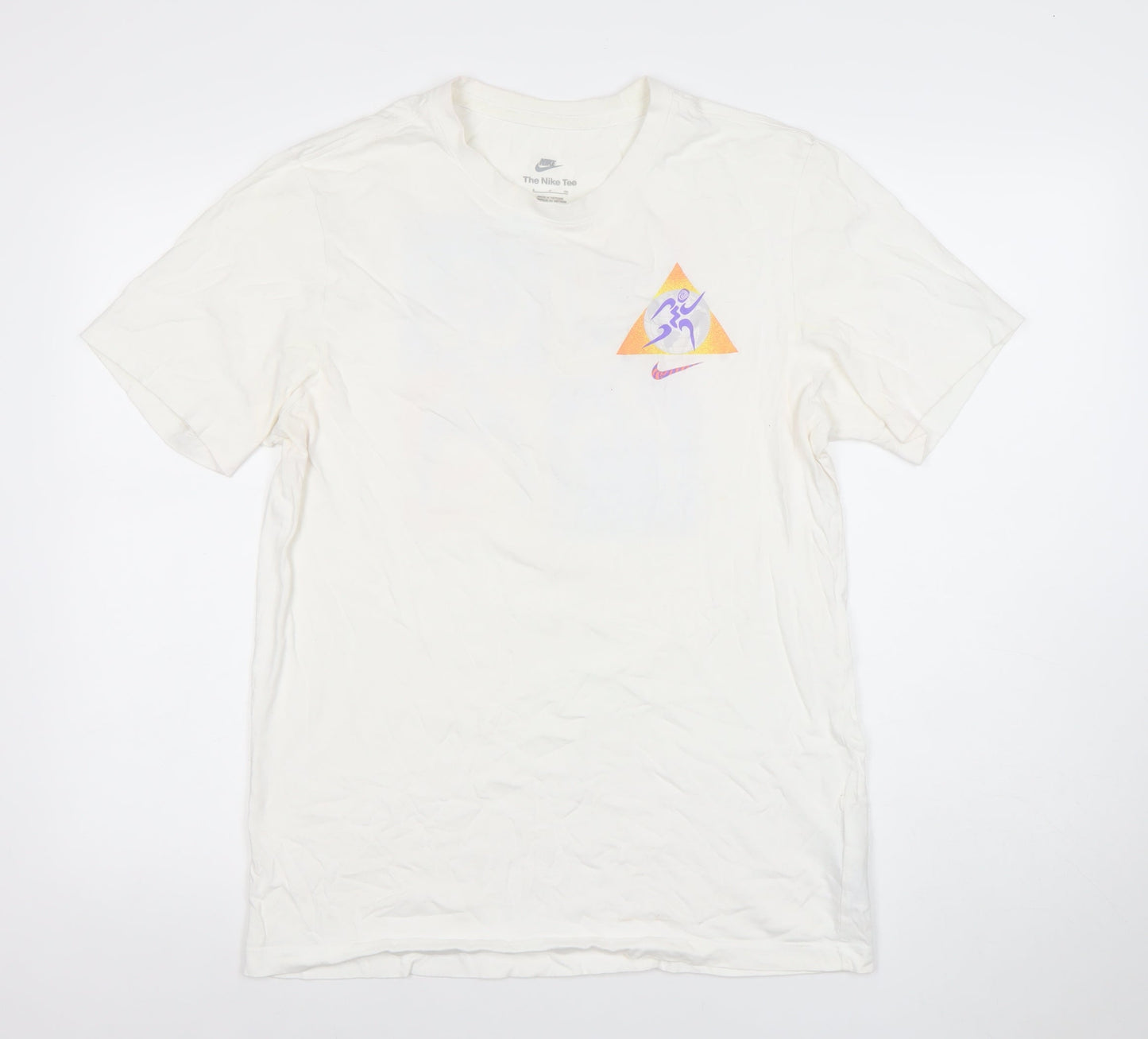 Nike Men's White Graphic Retro Sports T-Shirt Size S