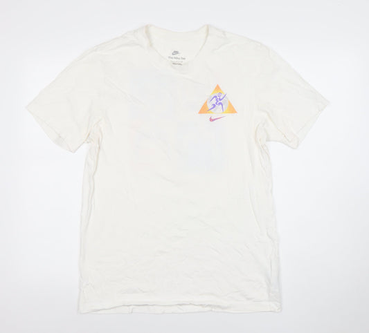 Nike Men's White Graphic Retro Sports T-Shirt Size S