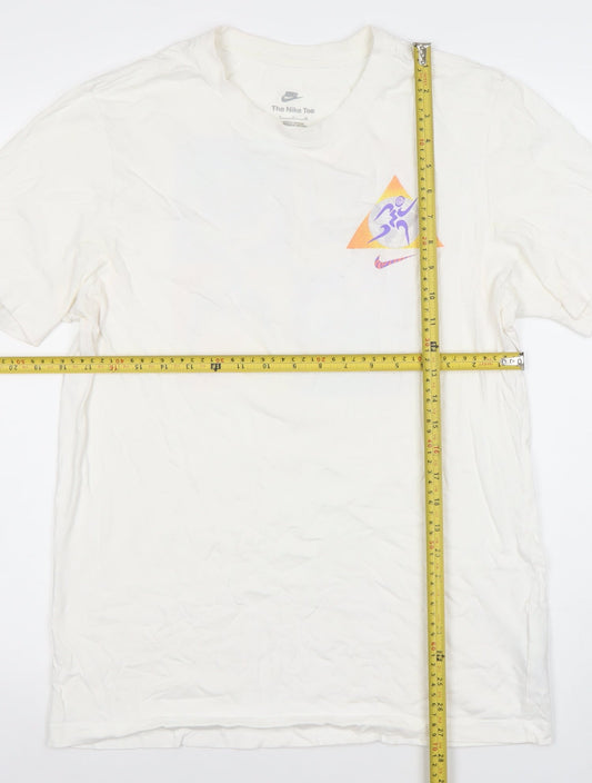 Nike Men's White Graphic Retro Sports T-Shirt Size S