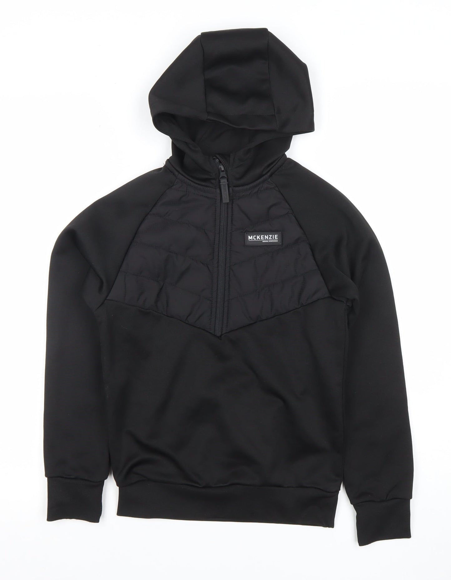 McKenzie Boys Black 8-10 Years 1/2 Zip Hooded Pullover Sweatshirt