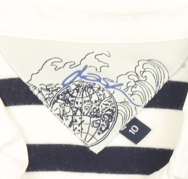 Joules Womens Multicoloured Striped Polo Shirt Size 10 Cotton