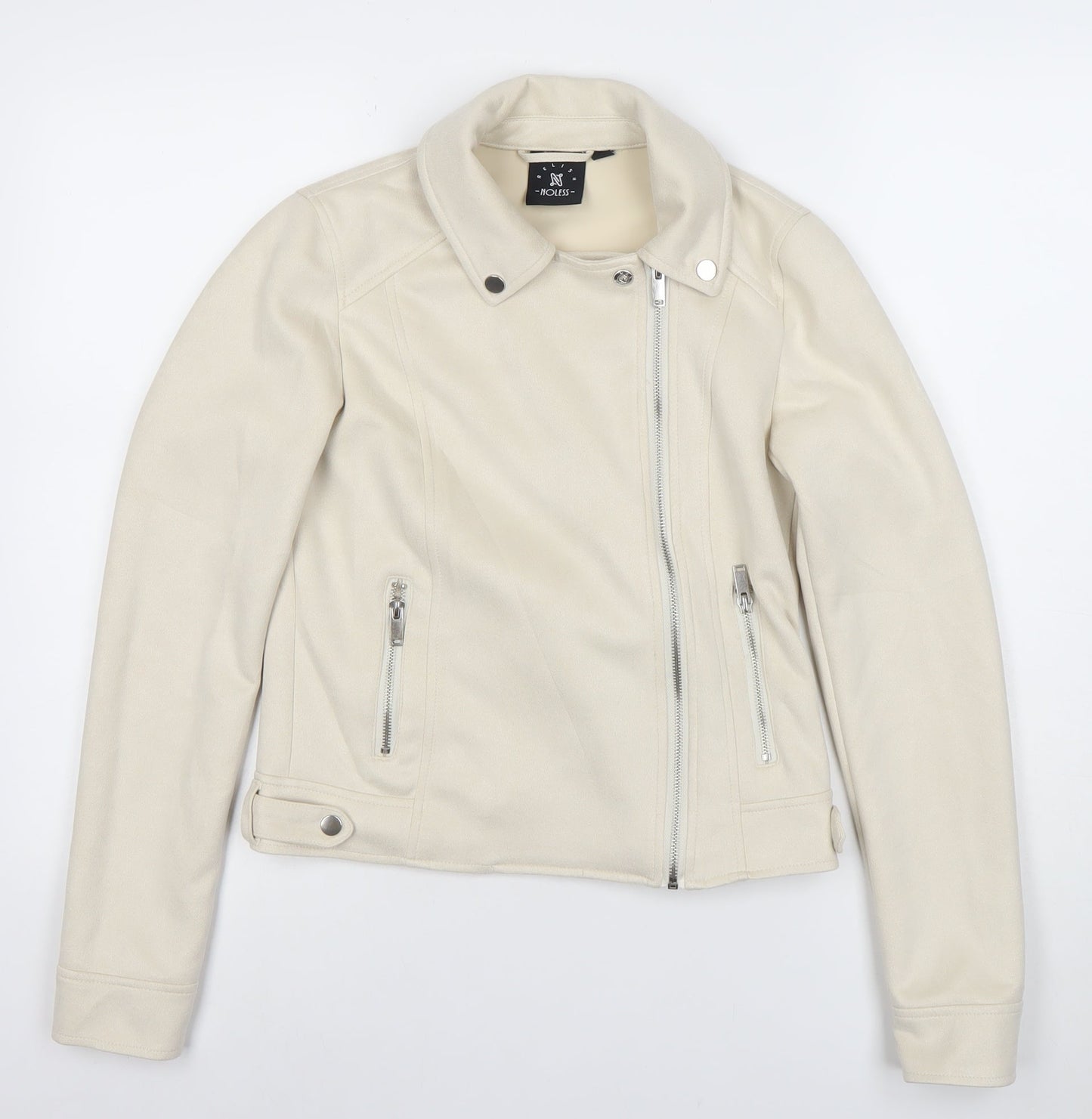 Relish Noless Women's Ivory Biker Jacket Size S Classic Zip Softshell