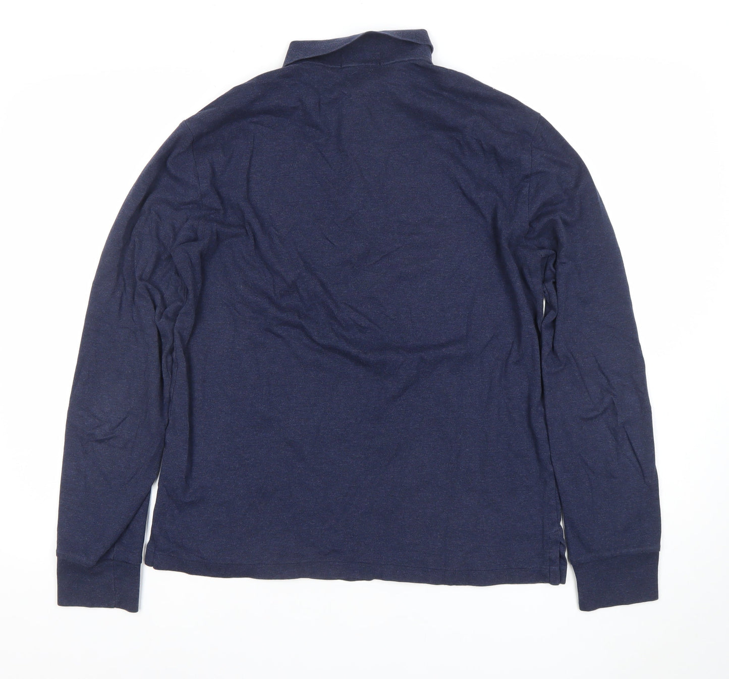 Polo Ralph Lauren Men's Navy Long Sleeve Slim Fit Cotton Polo Shirt Size L