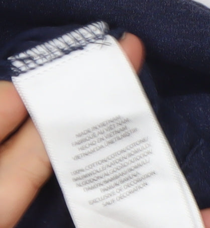 Polo Ralph Lauren Men's Navy Long Sleeve Slim Fit Cotton Polo Shirt Size L